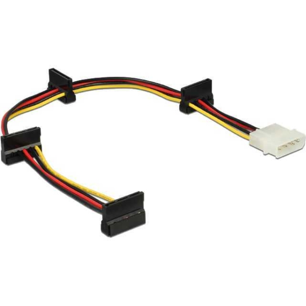 DeLOCK Kabelvoeding Molex 4-pins stekker > 4x SATA 15-pins adapter