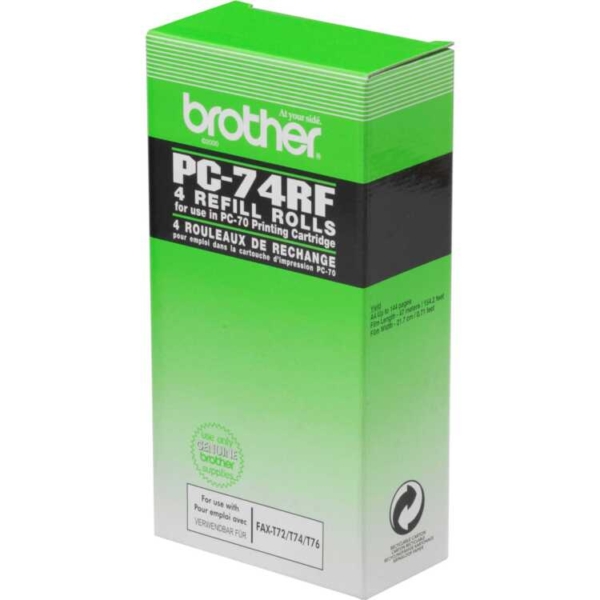 Brother PC-74RF Faxlint, 4 donorrollen inktlint