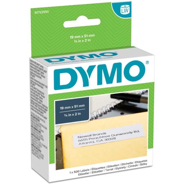 Dymo LW retouretiketten 19 x 51 mm label