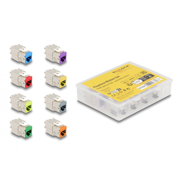 DeLOCK Keystone Module RJ45 Jack naar LSA Cat 6a toolfree, 8 stuks
