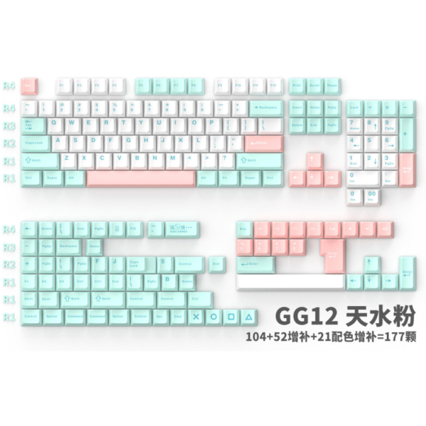 HelloGanss GG12 Keycaps, 177 stuks