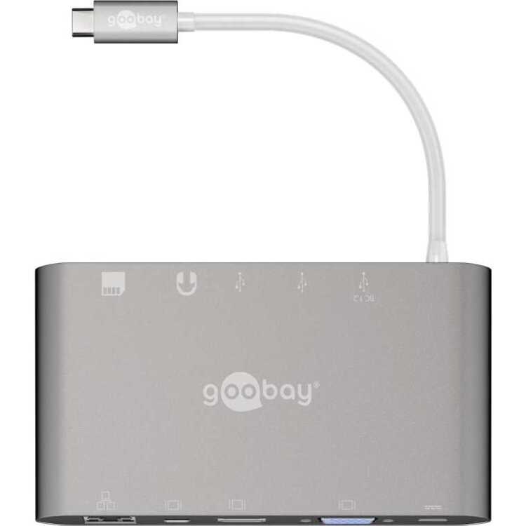 goobay USB-C Aluminium Multiport Adapter kaartlezer