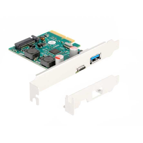 DeLOCK PCI Express x4 Card to 1 x external USB 10 Gbps Type-C female + 1 x external USB 10 Gbps Type-A female usb-controller