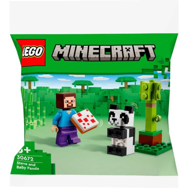 LEGO Minecraft - Steve en babypanda Constructiespeelgoed
