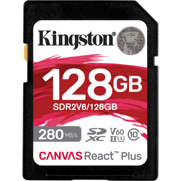 Kingston Canvas React Plus 128 GB geheugenkaart