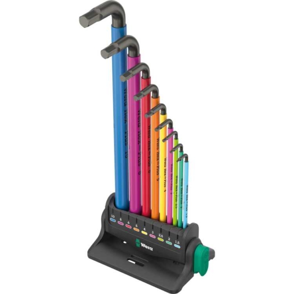 Wera 950/9 Hex-Plus Multicolour 3 Stiftsleutelset schroevendraaier