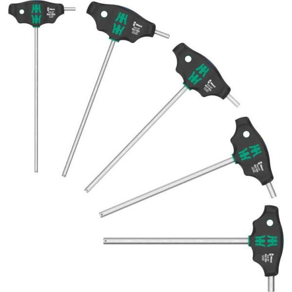 Wera 454/5 HF SHK set 1 schroevendraaierset T-greep-schroevendraaier Hex-Plus met vasthoudfunctie