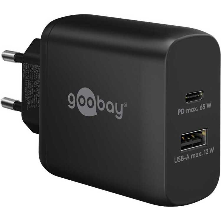 goobay USB-C PD GaN Dual snellader (65 W) oplader
