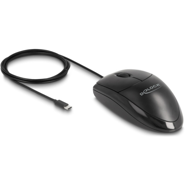DeLOCK Optical USB Type-C Desktop Mouse - Silent muis