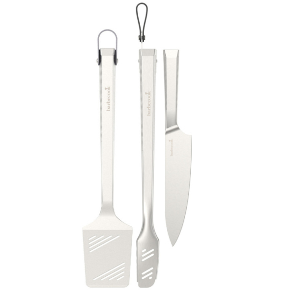 Barbecook Premium set met spatel, chef mes en tang grillbestek