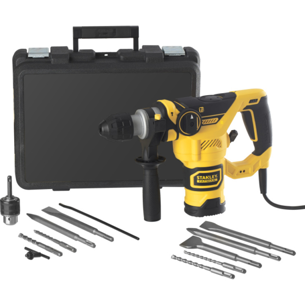 Stanley FATMAX 1250W Pneumatische boorhamer met 3-delige beitelset