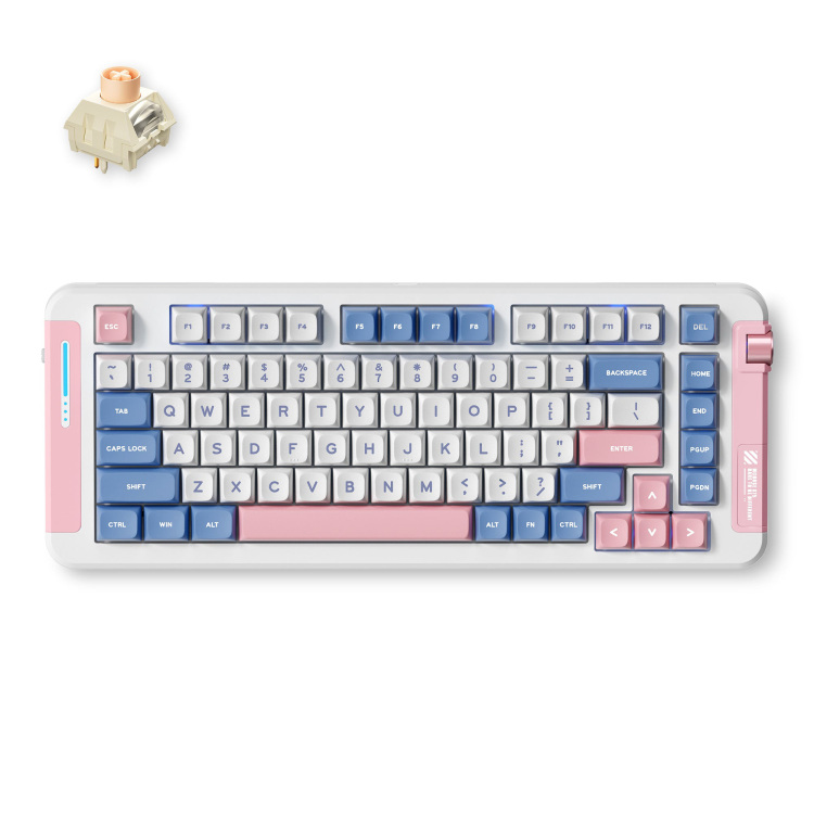 MCHOSE X75 Pink Blue Icy Creamsicle Wireless Gasket Mount Mechanical toetsenbord