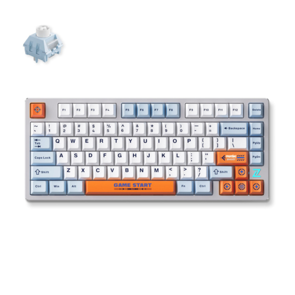 MCHOSE Z75S Orange Blue Snow Tiger Metal Top Cover Wireless Mechanical toetsenbord