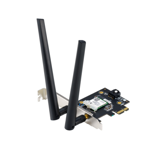 ASUS WiFi 7 PCI-E adapter met 2 externe antennes PCE-BE6500 wlan adapter