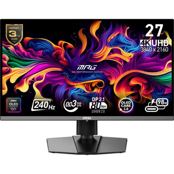 MSI MPG 272URX QD-OLED 26.5'' 4K UHD gaming monitor