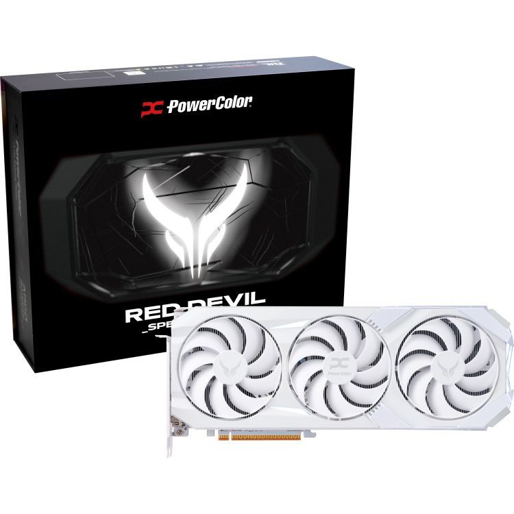 PowerColor Radeon RX 9070 XT Red Devil Spectral White 16GB GDDR6 grafische kaart