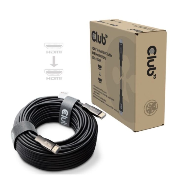Club 3D HDMI Hybrid AOC kabel 8K60Hz/4K120Hz 50m