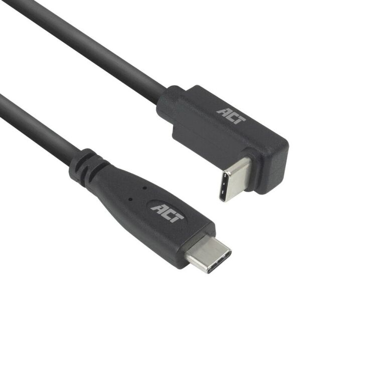 ACT Connectivity USB 3.2 USB-C (recht) naar USB-C (omhoog/omlaag haaks) kabel
