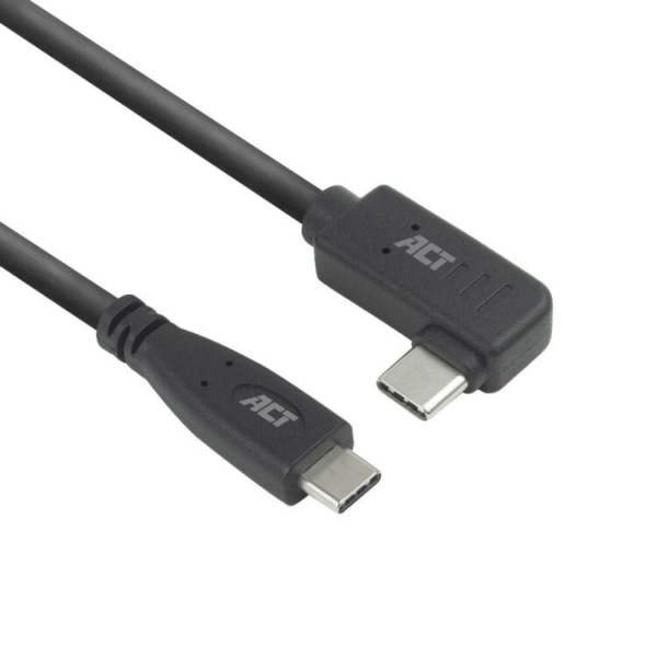 ACT Connectivity USB 3.2 USB-C (recht) naar USB-C (links/rechts haaks) kabel