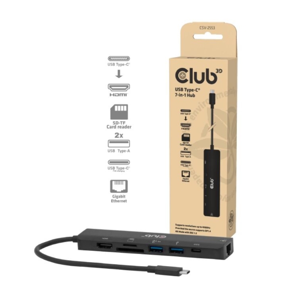 Club 3D USB Type-C 7-in-1 Hub dockingstation