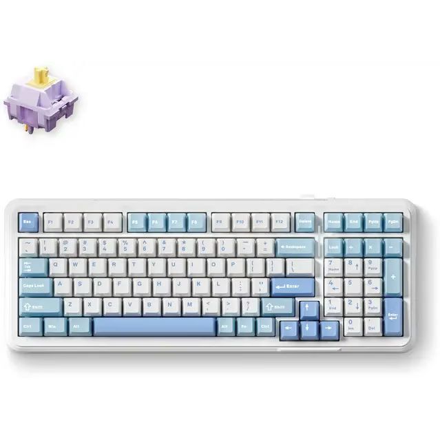 MCHOSE K99 Sky Blue Hyacinth Wireless Gasket Mount Mechanical toetsenbord