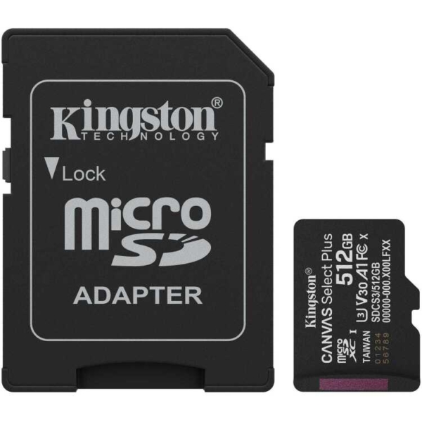 Kingston Canvas Select Plus 512 GB MicroSDXC geheugenkaart