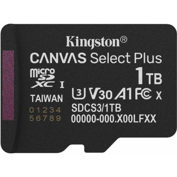 Kingston Canvas Select Plus 1 TB MicroSDXC geheugenkaart