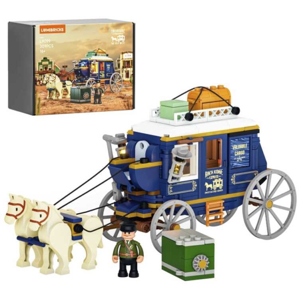 Lumibricks The Old West - Treasure Stagecoach Constructiespeelgoed