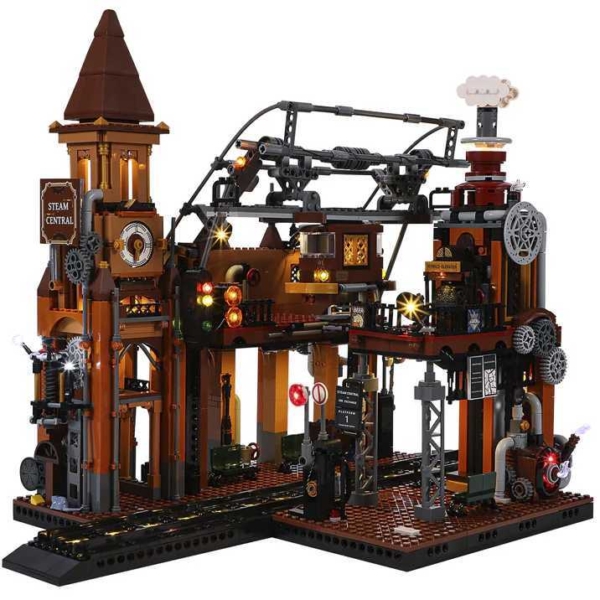 Lumibricks Steampunk World - Steampunk Train Station Constructiespeelgoed