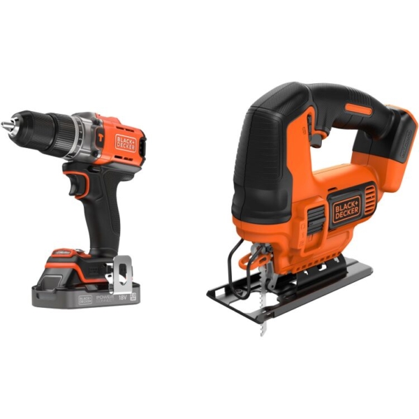 BLACK+DECKER 18V Schroefklopboormachine + 18V Pendeldecoupeerzaag Bundel