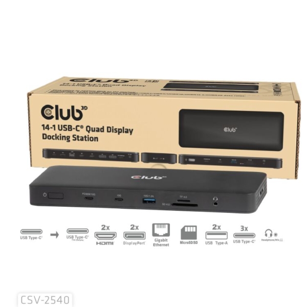 Club 3D 14-1 USB-C Quad Display Dockingstation