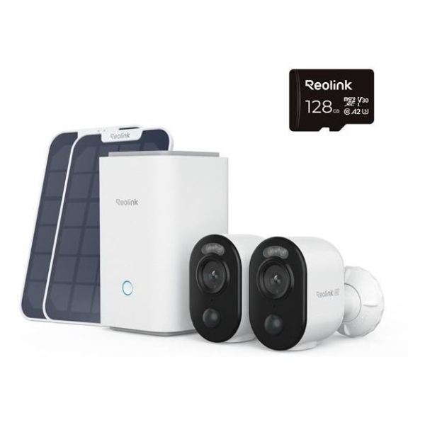 Reolink Home Hub1 met 2x B350 en 1x Solar Panel 2 USB-C beveiligingscamera