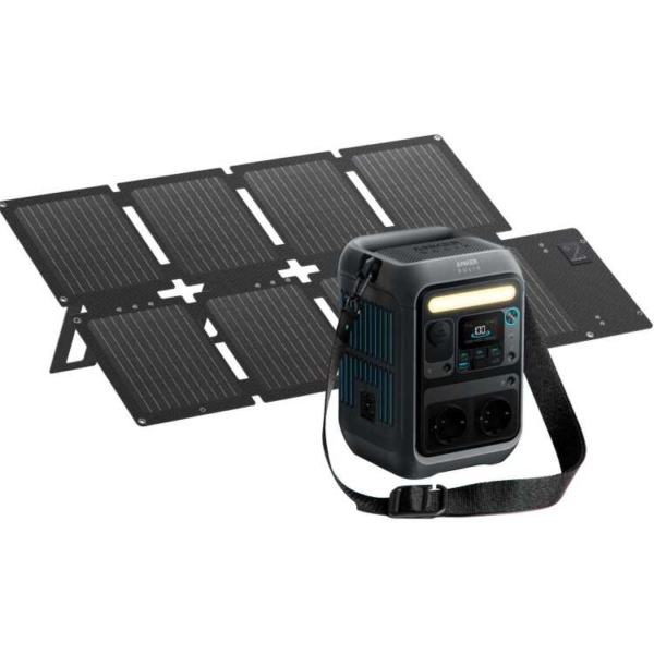 Anker SOLIX Draagbare Powerstation C300X DC + PS60 Draagbaar Zonnepaneel