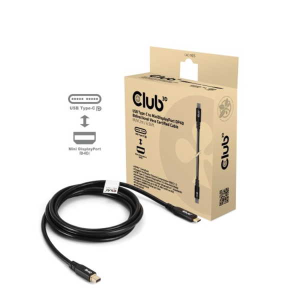Club 3D USB-C naar MiniDisplayPort DP40 bidirectioneel adapter