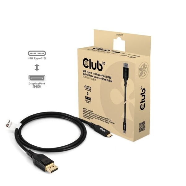 Club 3D USB-C naar DisplayPort DP80 bidirectioneel adapter
