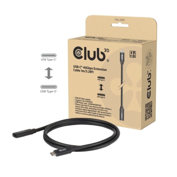 Club 3D USB-C 40 Gbps verlengkabel