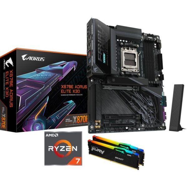 ALTERNATE Upgrade Kit X870E AORUS ELITE X3D + Ryzen 7 9800X3D + 32 GB