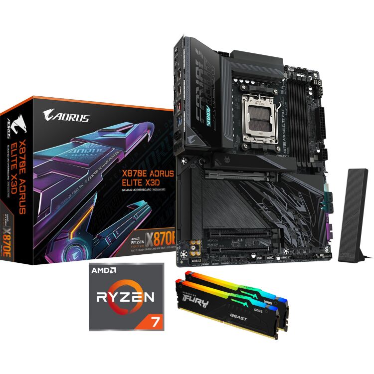 ALTERNATE Upgrade Kit X870E AORUS ELITE X3D + Ryzen 7 9800X3D + 32 GB