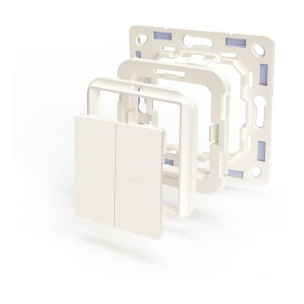 Shelly BLU Wall Switch 4 + Busch-Jaeger adapter schakelaar