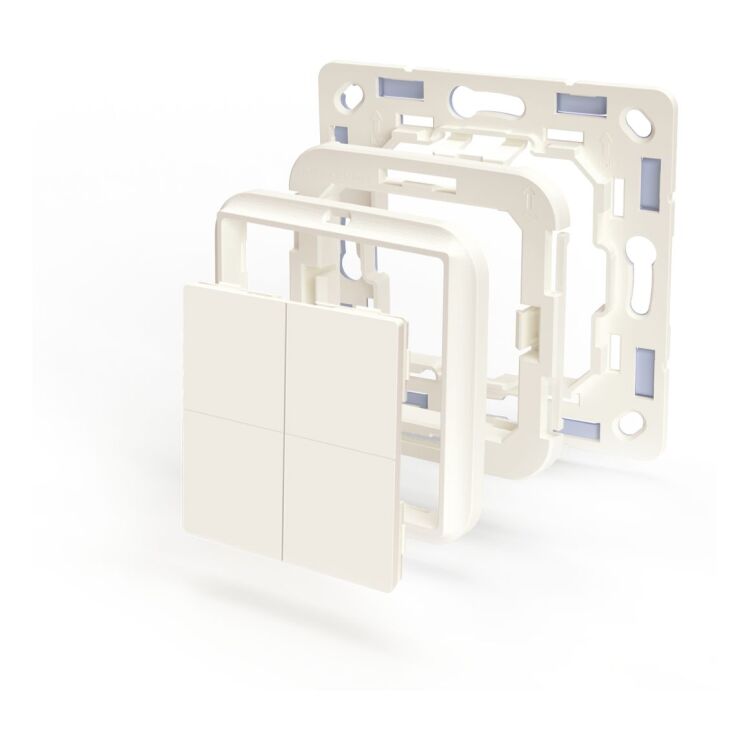 Shelly BLU Wall Switch 4 + Busch-Jaeger adapter schakelaar