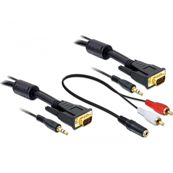 DeLOCK Cable VGA + Sound 5m male-male kabel