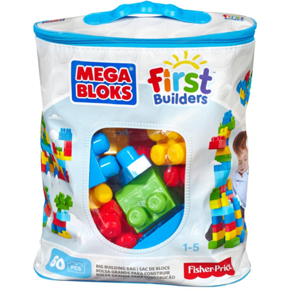Mattel First Builders - Big Building Bag (Classic), 60 stuks Constructiespeelgoed