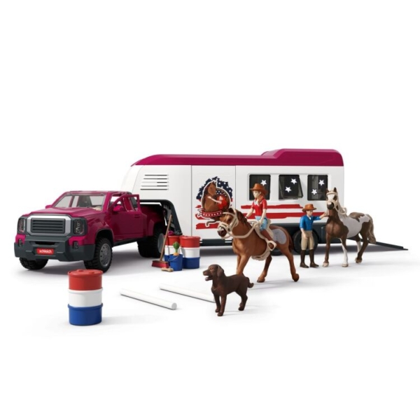 Schleich Horse Club - Lakeside-truck met aanhangwagen speelfiguur