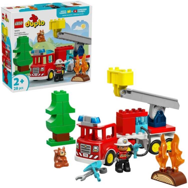 LEGO DUPLO - Brandweertruck met slang en brandweerman Constructiespeelgoed