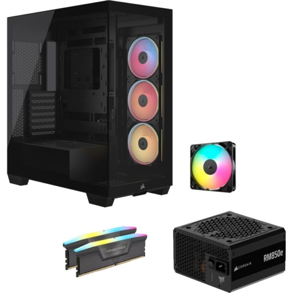 Corsair 3500X RS-R ARGB + RM850e + RS120 + 32 GB Bundel midi tower behuizing
