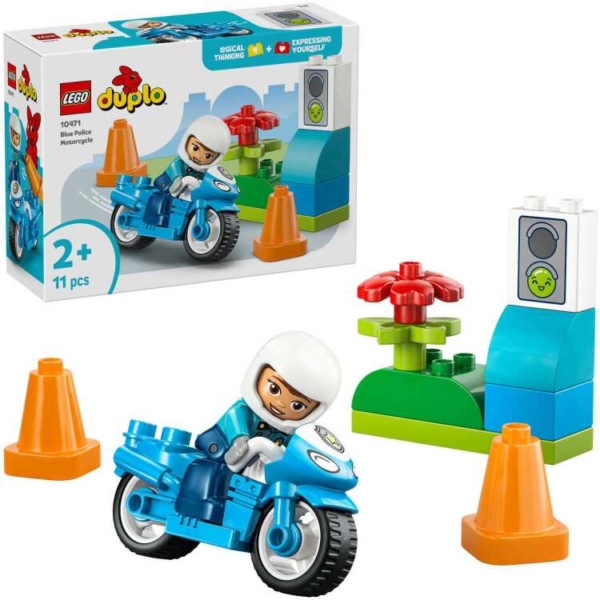 LEGO DUPLO - Blauwe politiemotor Constructiespeelgoed