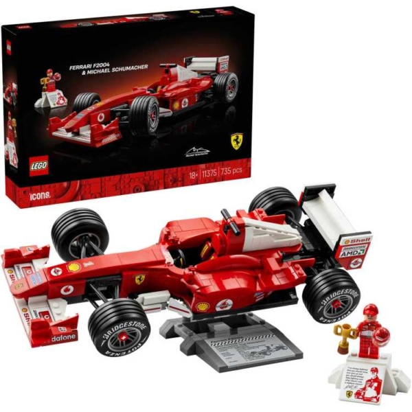 LEGO Icons - Ferrari F2004 en Michael Schumacher Constructiespeelgoed