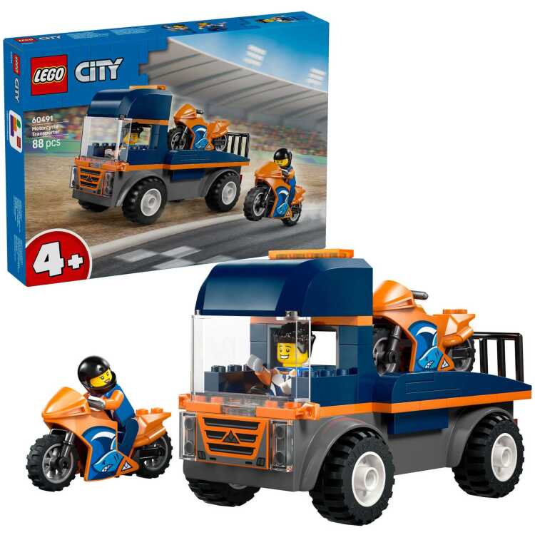 LEGO City - Transportwagen voor motoren Constructiespeelgoed