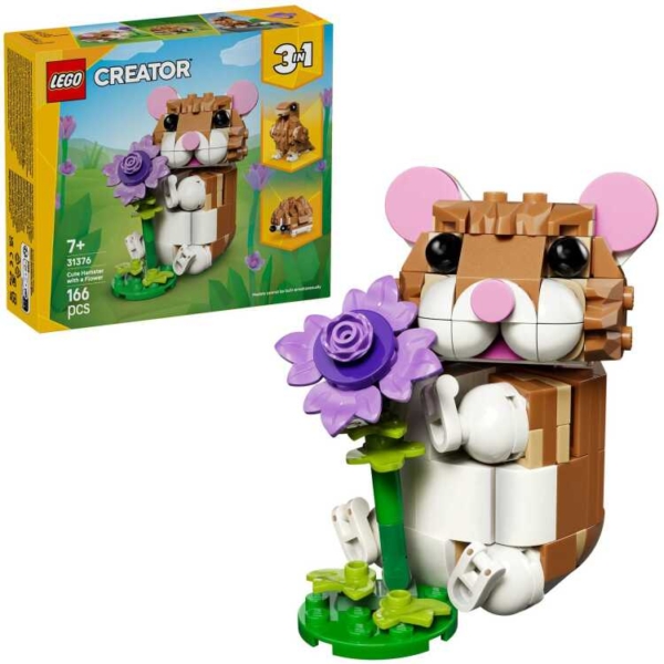 LEGO Creator 3-in-1 - Schattige hamster met bloem Constructiespeelgoed