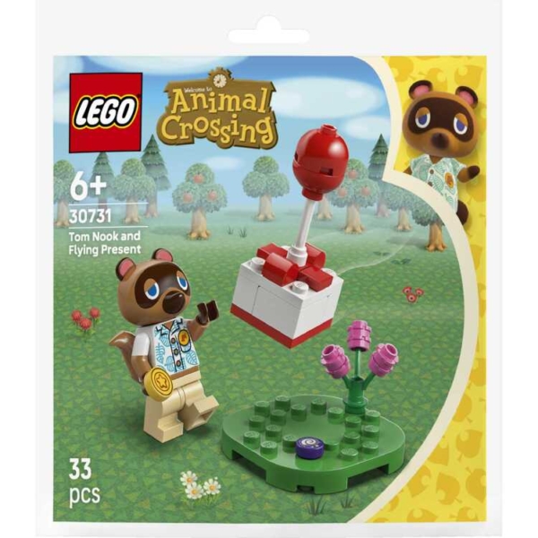 LEGO Animal Crossing - Tom Nook met Vliegend Cadeautje Constructiespeelgoed